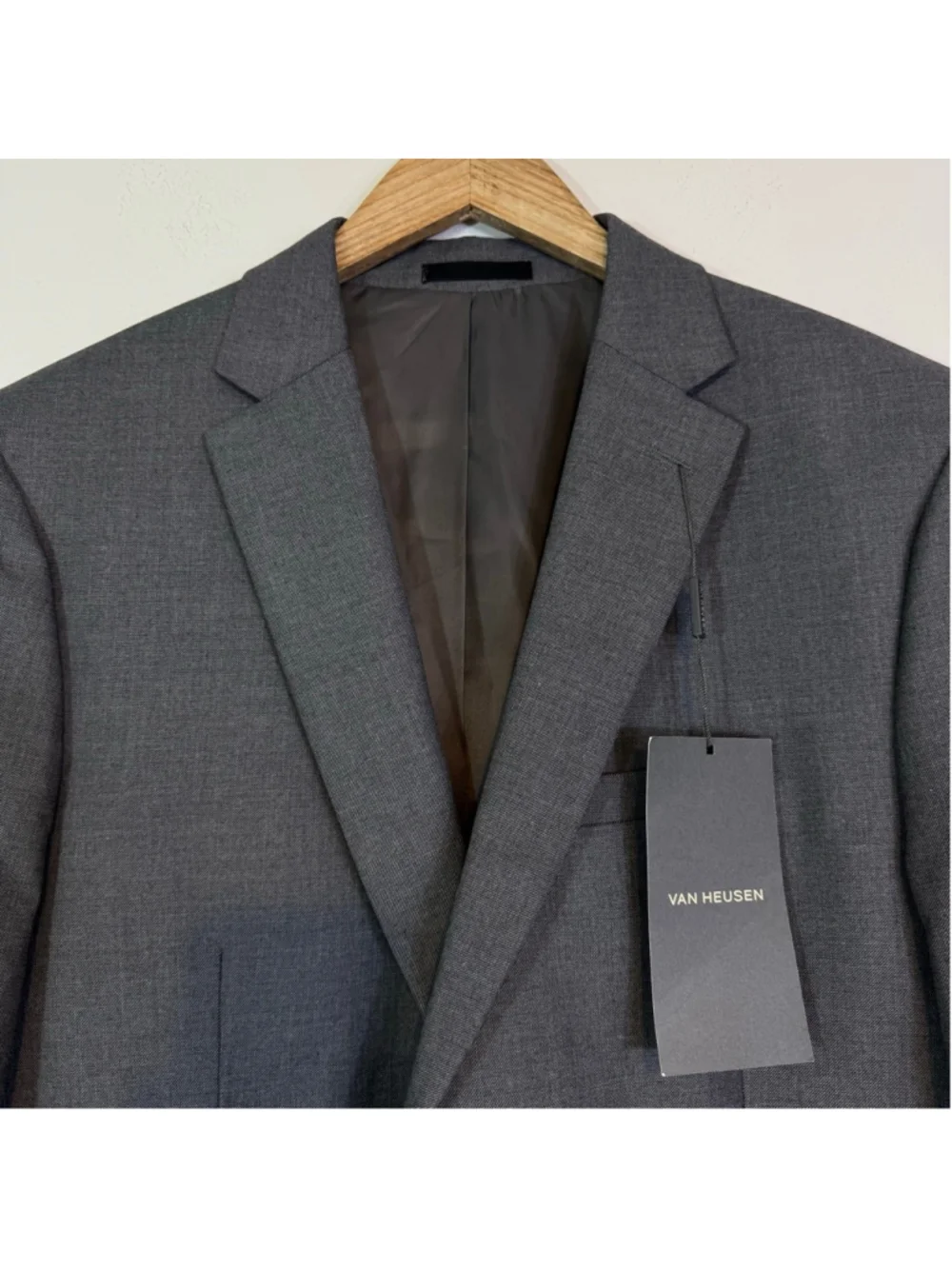 VAN HEUSEN Flex Men’s Slim Fit Stretch Suit Jacket Blazer Medium Gray Size 44L